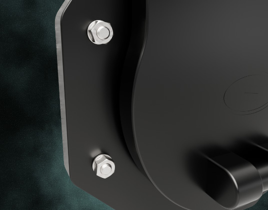 Close-up of the Fernco flap valve HMWPE body and stainless hardware