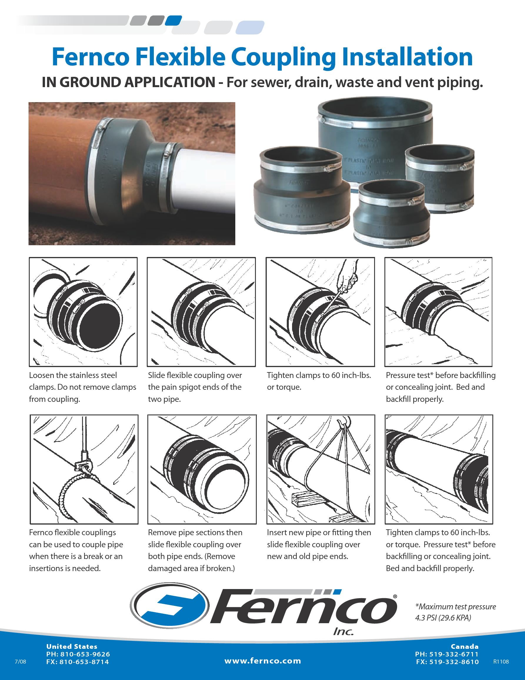 Fernco Flexible Coupling In Ground Installation | Fernco